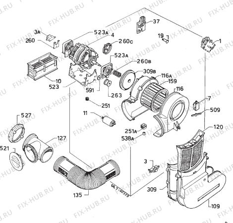 Взрыв-схема стиральной машины Privileg 008390 7 - Схема узла Electrical equipment 268